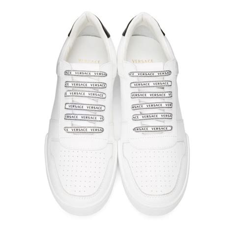 versace ilus low sneakers|Versace: White & Black Ilus Sneakers .